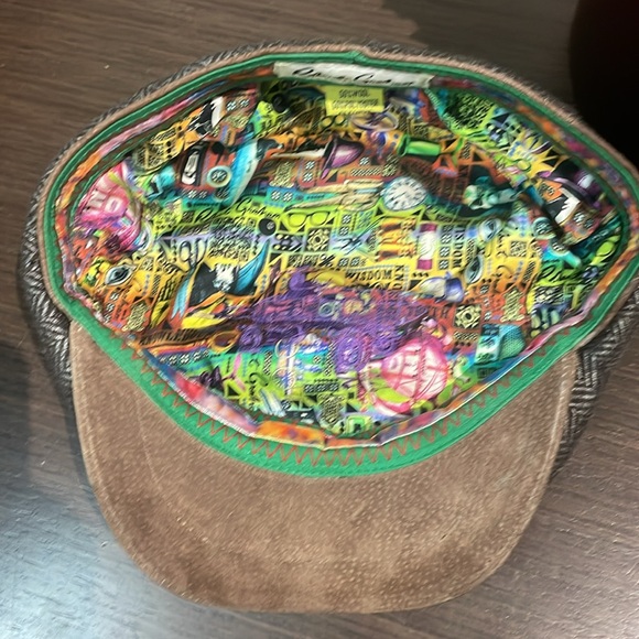 Robert Graham Wool Herringbone 8/4 Newsboy Cap Apple Jack Hat Suede Peaky Gatsby - Picture 5 of 5